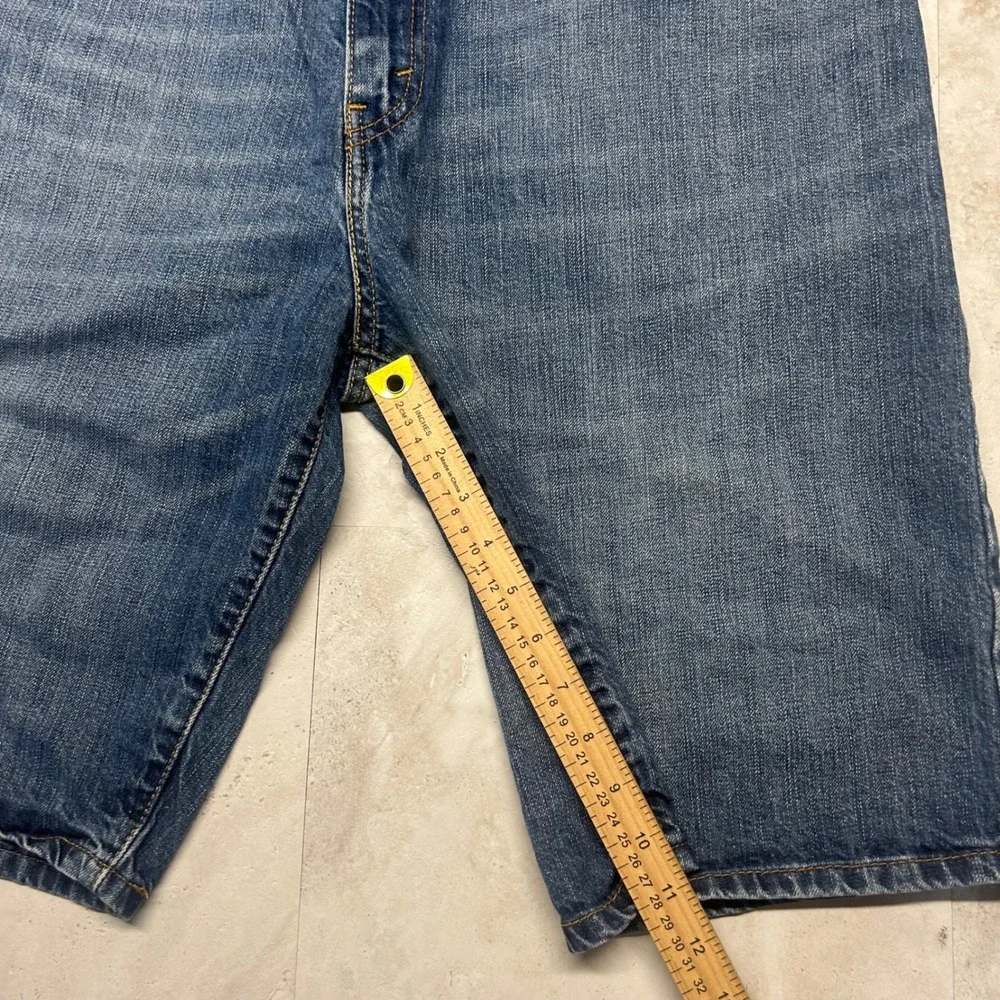 Levis 569 Denim Shorts Blue Mens 38 Loose Straight Baggy Jorts Skater Streetwear